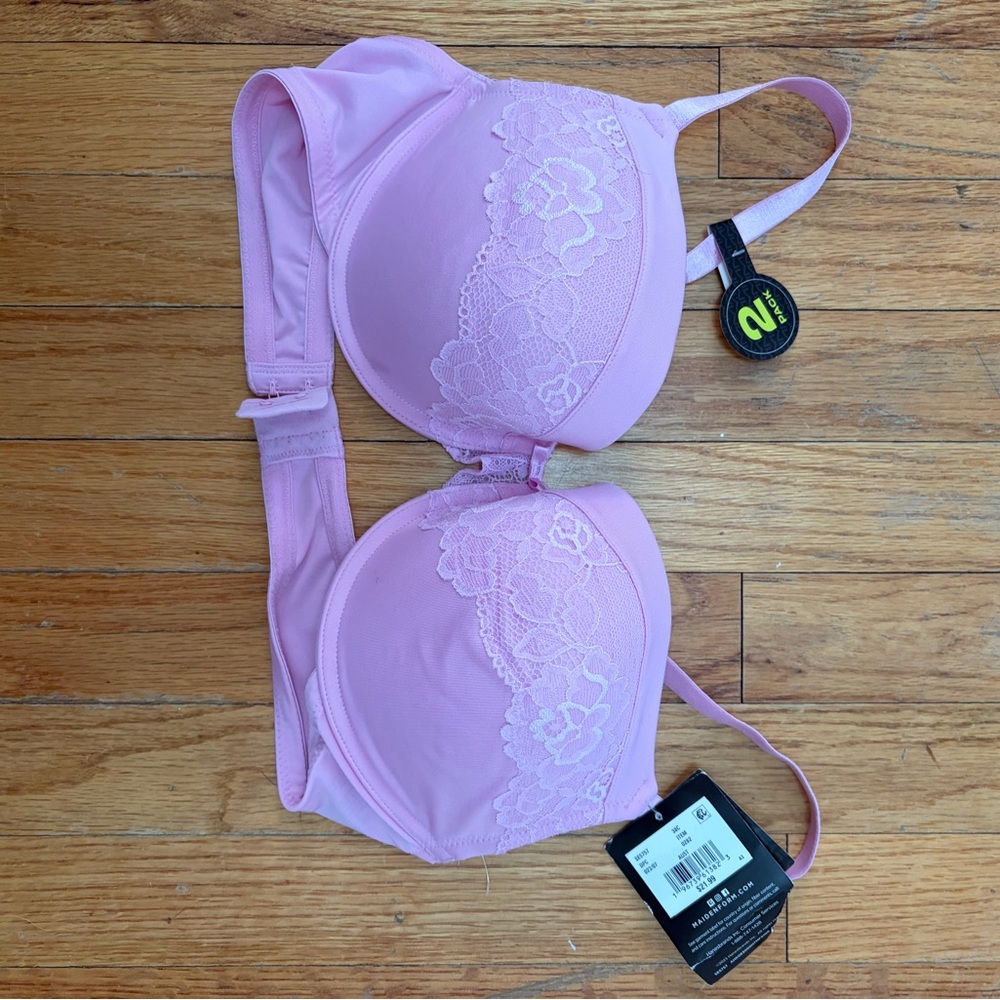 Maidenform Light Pink Lace-Trim T-Shirt Bra